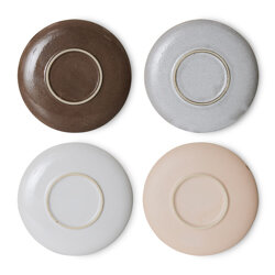 HKLIVING 70s ceramics: saucers Big Sur (set of 4)