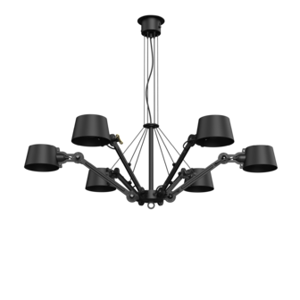 Tonone Bolt chandelier 6 arms smokey black