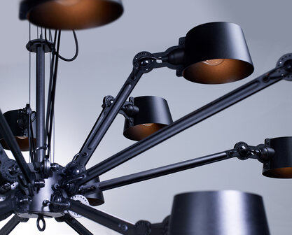 Tonone Bolt chandelier 6 arms smokey black