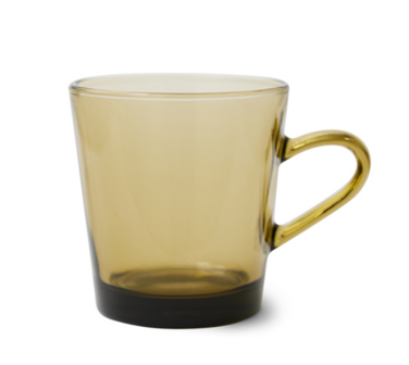 HKLIVING 70s glassware: coffee cups mud brown (set of 4)