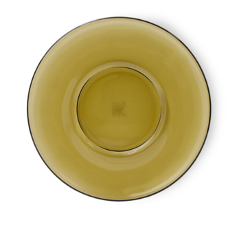 HKLIVING 70s glassware: saucers mud brown (set of 4)