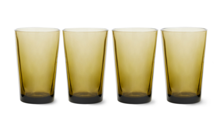 HKLIVING 70s glassware: tea glasses mud brown (set of 4)