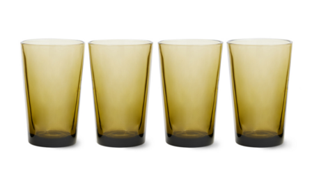 HKliving 70s glassware: tea glasses mud brown (set of 4)