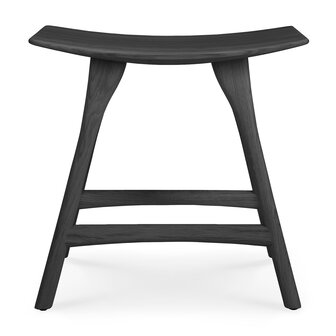 Ethnicraft Oak Osso stool black with a varnish finish