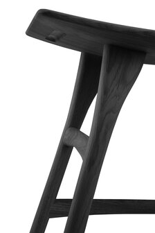 Ethnicraft Oak Osso stool black with a varnish finish