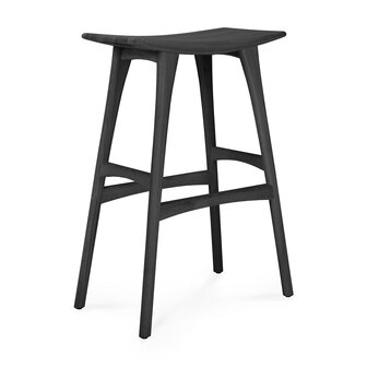 Ethnicraft Oak Osso barstool varnished high black