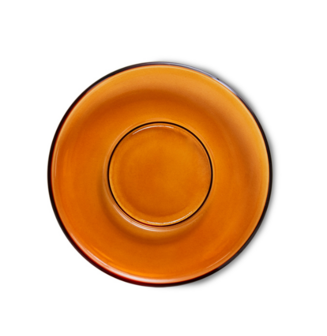 HKliving 70s glassware: saucers amber brown (set of 4)