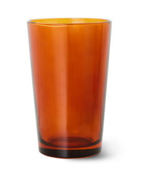 HKLIVING 70s glassware: tea glasses amber brown (set of 4)