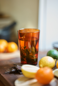 HKLIVING 70s glassware: tea glasses amber brown (set of 4)