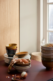 HKliving Kyoto ceramics: Japans bordje klein bruin