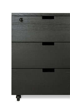 Ethnicraft oak Billy drawer unit black