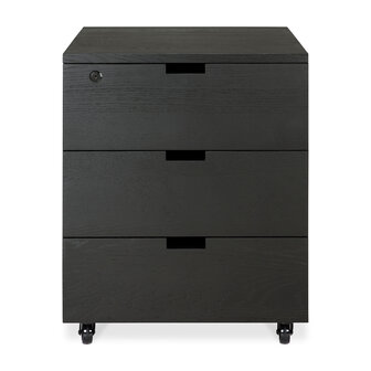 Ethnicraft oak Billy drawer unit black