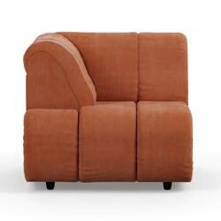 Hkliving Wave couch: Element Left High Arm, Corduroy Rib, Dusty Orange