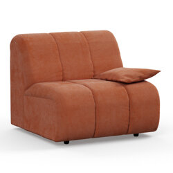 kliving Wave couch: Element Right Low Arm, Corduroy Rib, Dusty Orange