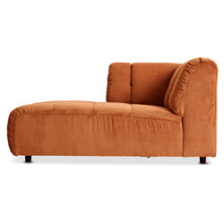 Hkliving Wave Couch Element Left Divan Corduroy Rib Dusty Orange 