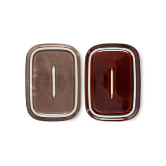 HKliving 70s ceramics: Small trays, mojave (set of 2)