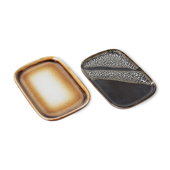 HKliving 70s ceramics: Small trays, mojave (set of 2)