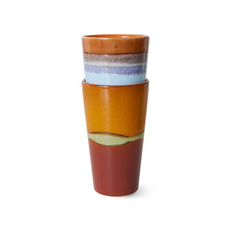 HKLIVING 70s ceramics: latte mugs, clash (set of 2)