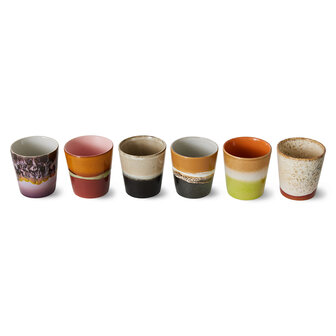 HKLIVING 70s ceramics: coffee mugs, Soil (set of 6)