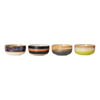 HKLIVING 70s ceramics dessert bowls; humus (set van 4)