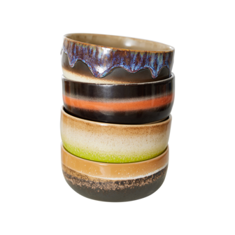 HKLIVING 70s ceramics dessert bowls; humus (set van 4)