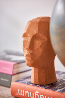 HKliving abstract head sculpture terracotta