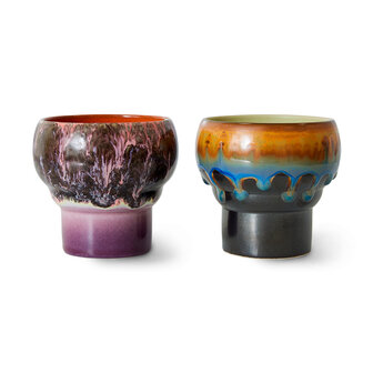 HKliving 70s ceramics: lungo mugsm, merge (set of 2)