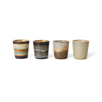 HKLIVING 70s ceramics: egg cups, granite (set of 4)