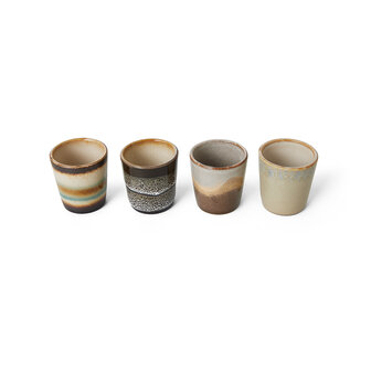 HKLIVING 70s ceramics: egg cups, granite (set of 4)