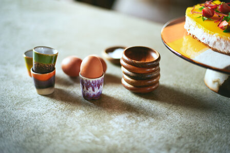 HKliving 70s ceramics: egg cups, island (set of 4)