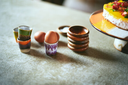 HKLIVING 70s ceramics: egg cups, island (set of 4)