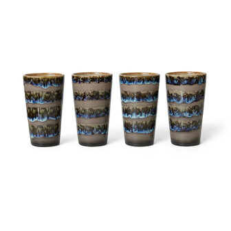 HKLIVING 70s ceramics: latte mugs, fern
