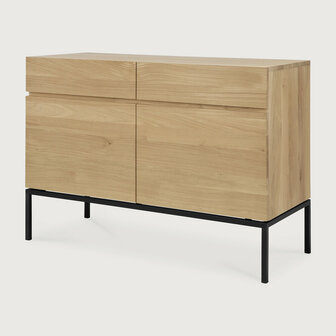 Ethnicraft oak Ligna black sideboard 2 doors 2 drawers