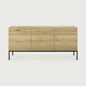 Ethnicraft oak Ligna black sideboard 3 doors 3 drawers