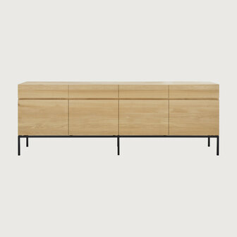 Ethnicraft oak Ligna black sideboard 4 doors 4 drawers