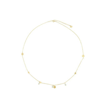 Zusss ketting met rondjes saliegroen/goud