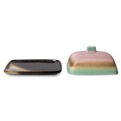 HKLIVING 70s ceramics butter dish, mercury