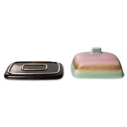 HKliving 70s ceramics butter dish, mercury