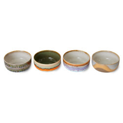 HKliving 70s ceramics dessert bowls, reef (set of 4)