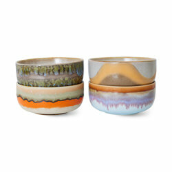 HKliving 70s ceramics dessert bowls, reef (set of 4)