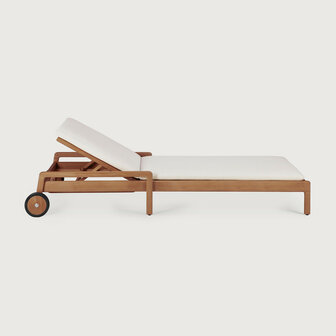 Ethnicraft Outdoor Jack Teak Verstelbaar Ligbed Off White Dun Kussen