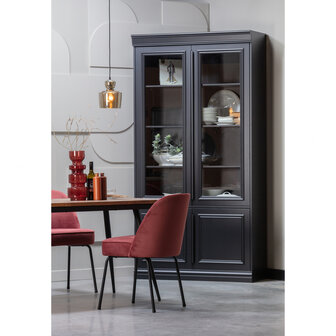 WOOOD Premium Organize vitrinekast 44cm grenen matzwart 