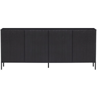 WOOOD Primium New gravure dressoir 200 cm grenen zwart [fsc]