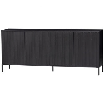 WOOOD Primium New gravure dressoir 200 cm grenen zwart [fsc]