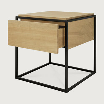 Ethnicraft Monolit bedside table oak Black