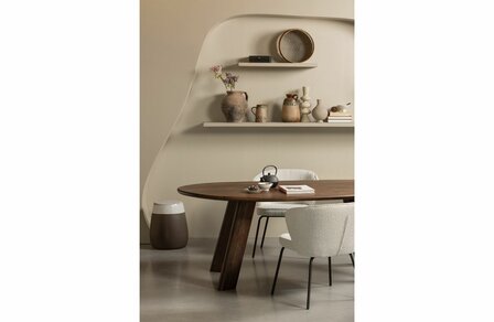 WOOOD Essentials Admit eetkamerstoel Boucl&eacute; Naturel