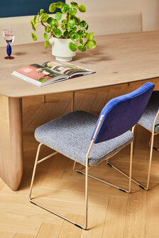 NOGA lima eetkamerstoel taupe frame / duo stoffering