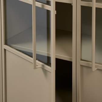 WOOOD Premium Exhibit vitrinekast metaal khaki