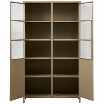 WOOOD Premium Exhibit vitrinekast metaal khaki