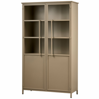 WOOOD Premium Exhibit vitrinekast metaal khaki